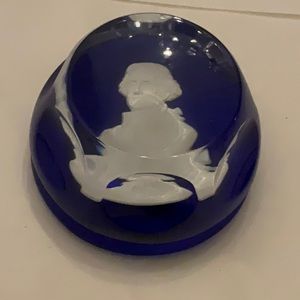 Vtg 1974 Franklin Mint BACCARAT Thomas Jefferson I CAMEO Paperweight